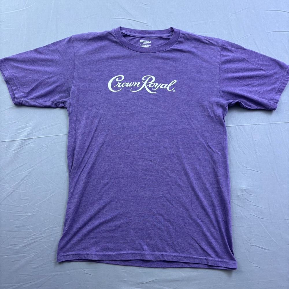 Crown Royal Purple Heather Graphic T-Shirt Mens Medium Logo Short Sleeve